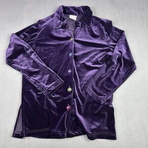 Donna Vintage Purple Velvet Dress Jacket Set Small Made USA Jewel Buttons
